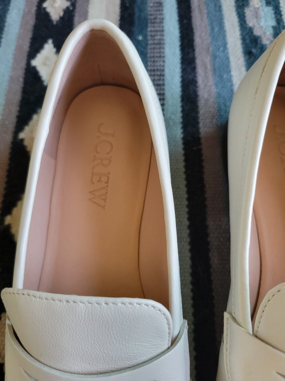 EUC! J. Crew White Leather Maison ruched loafers size 7 - Picture 7 of 11